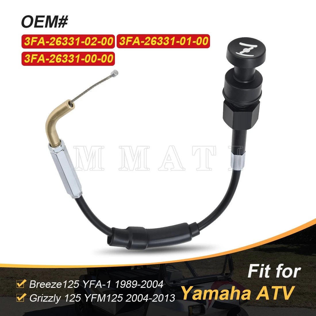 Choke Cable for Yamaha Breeze YFA1 (1989–2004), Grizzly YFM125 (2004–2013)