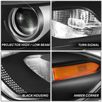 Driver Left Black Housing Amber Corner Headlight for Dodge Dart (2013–2016)