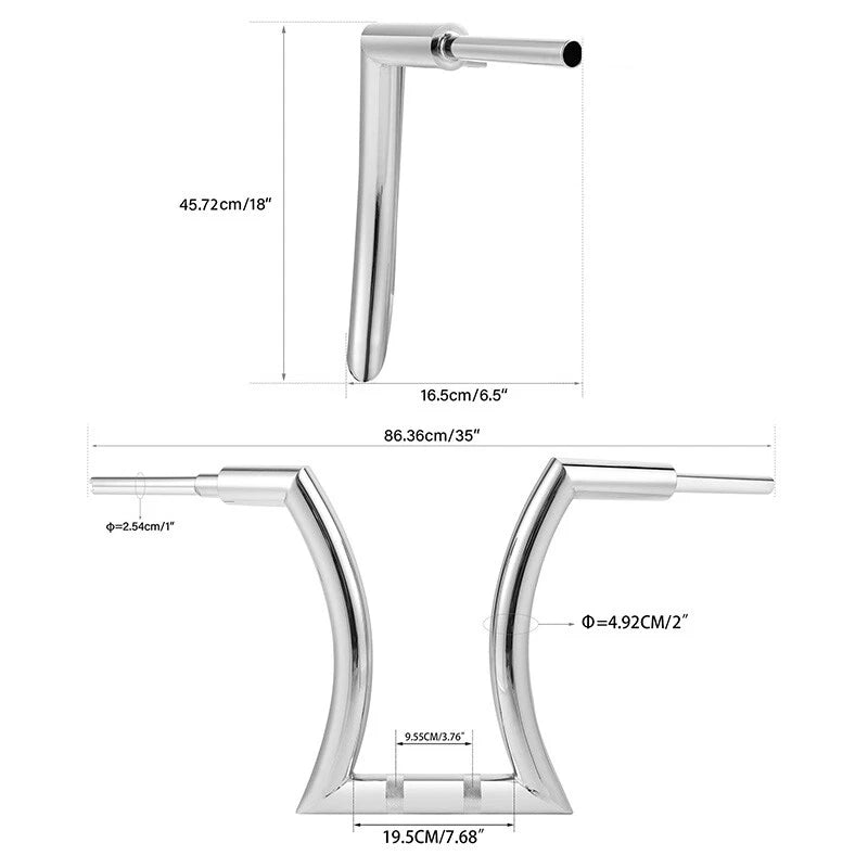 2" Hanger Bar Handlebar Risers for Harley Sportster XL883 1200 Softail (2004–2023)