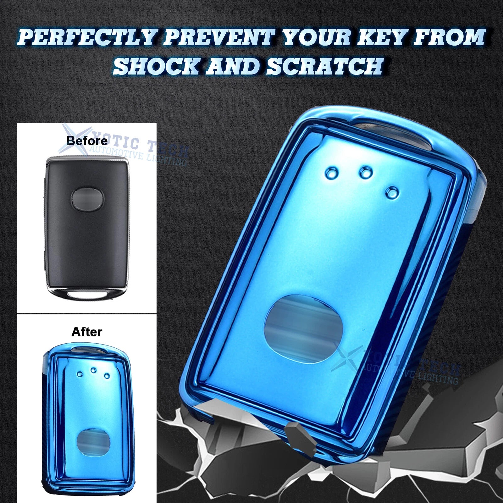 Blue Soft TPU Smart Key Fob Cover Case for Mazda 3 (2019-2025)