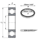 Deep Groove Ball Bearing 100x125x13mm for Scooter Skateboard (1 Pc)
