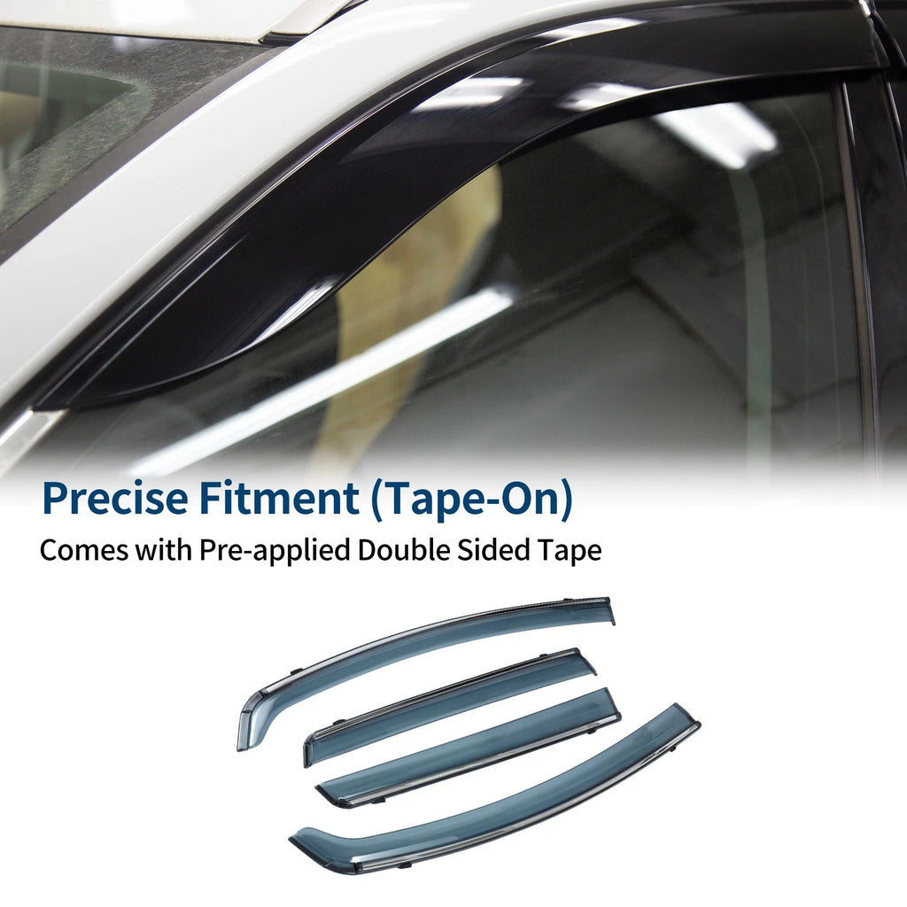 Set of 4 Window Deflectors for Honda Fit (2015–2020) - Black Vent Visors