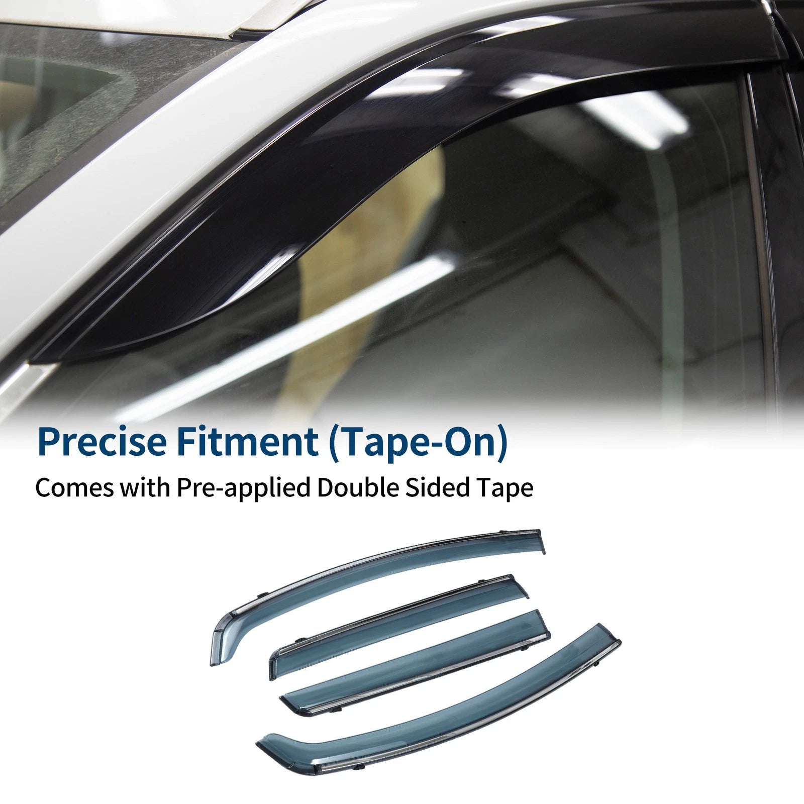 Set of 4 Window Deflectors for Honda Fit (2015–2020) - Black Vent Visors
