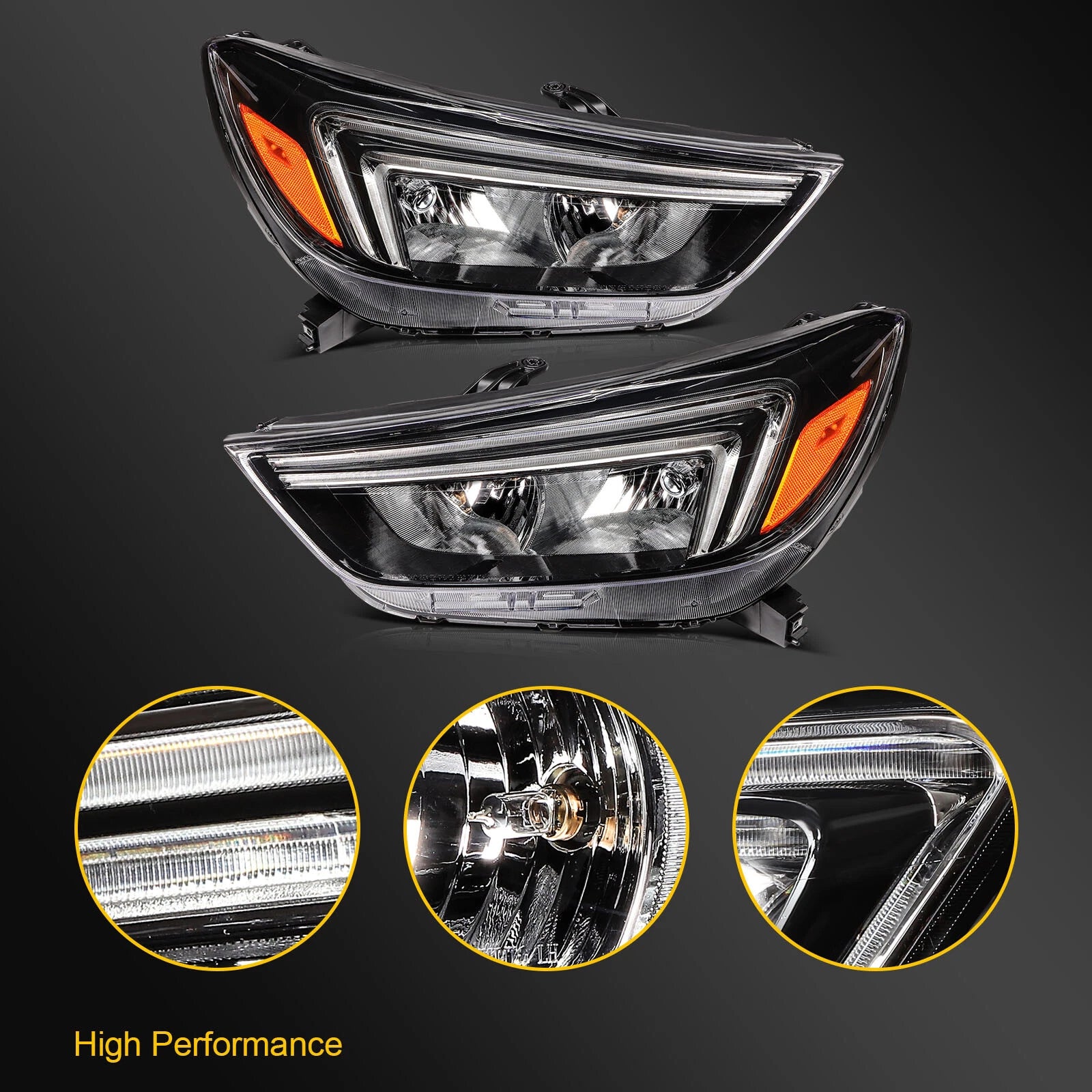 Set of 2 Headlights with Bulbs for Buick Encore (2017–2022)