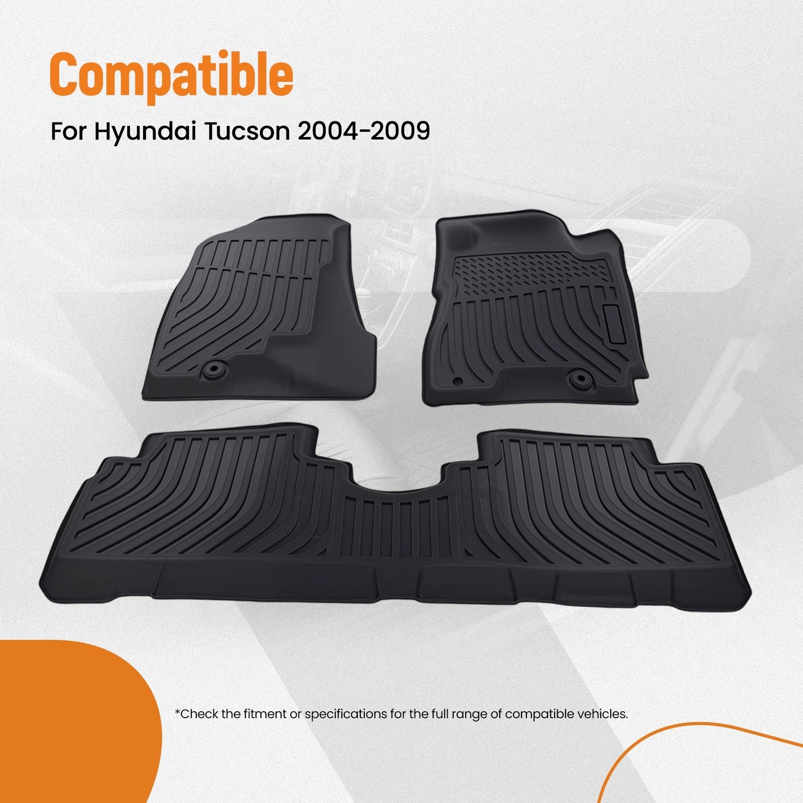 TPE Floor Mats for Hyundai Tucson (2004–2009) All-Weather Waterproof