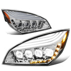 LED DRL Sequential Signal Projector Headlights for Cascadia (2018–2024)