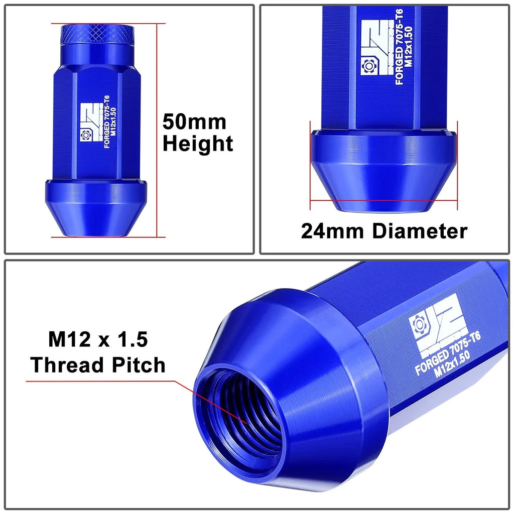 Set of 20 Closed End Lug Nuts M12 X1.5 24mm OD for J2 Engineering