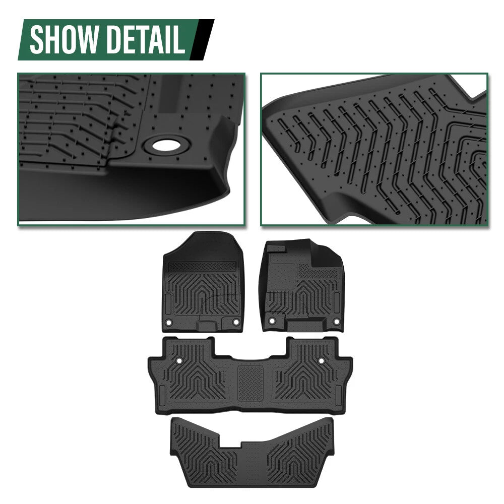 3D Molded TPE Floor Mats for Honda Pilot (2016–2022) All Weather Liners