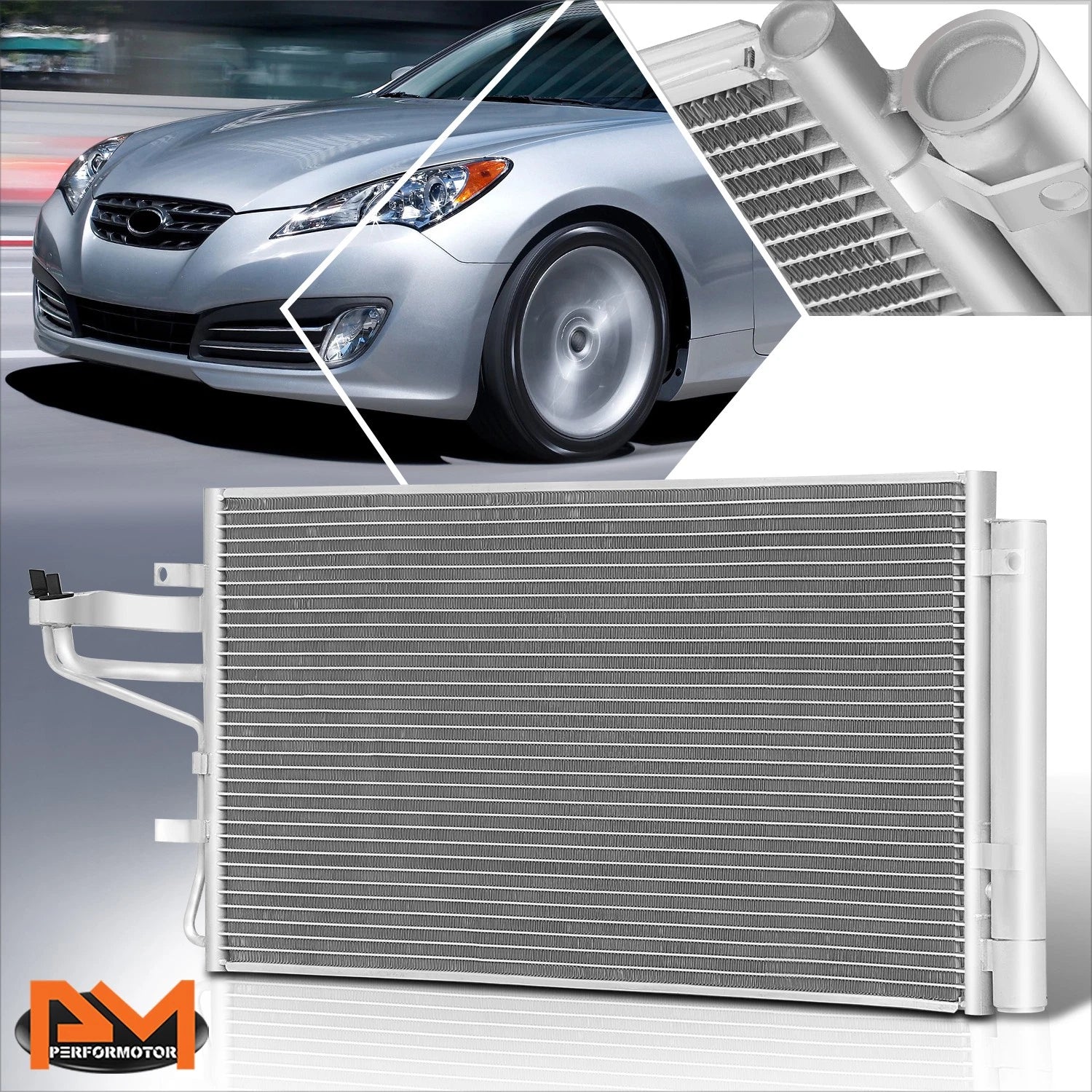 A/C Condenser for Genesis Coupe 2.0L (2010–2012) OE Style Aluminum Core