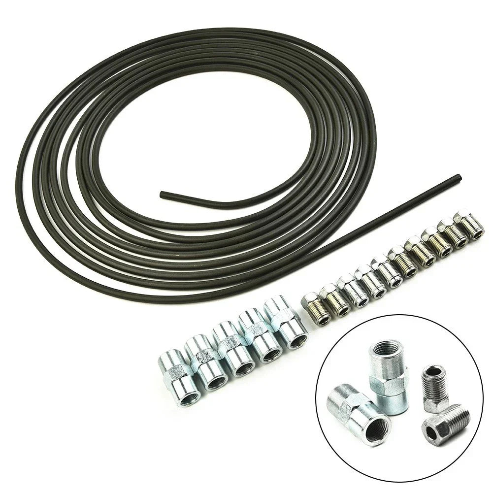 Brake Line 4.75mm Steel with 10 Screws & 5 Connectors for Vehicle