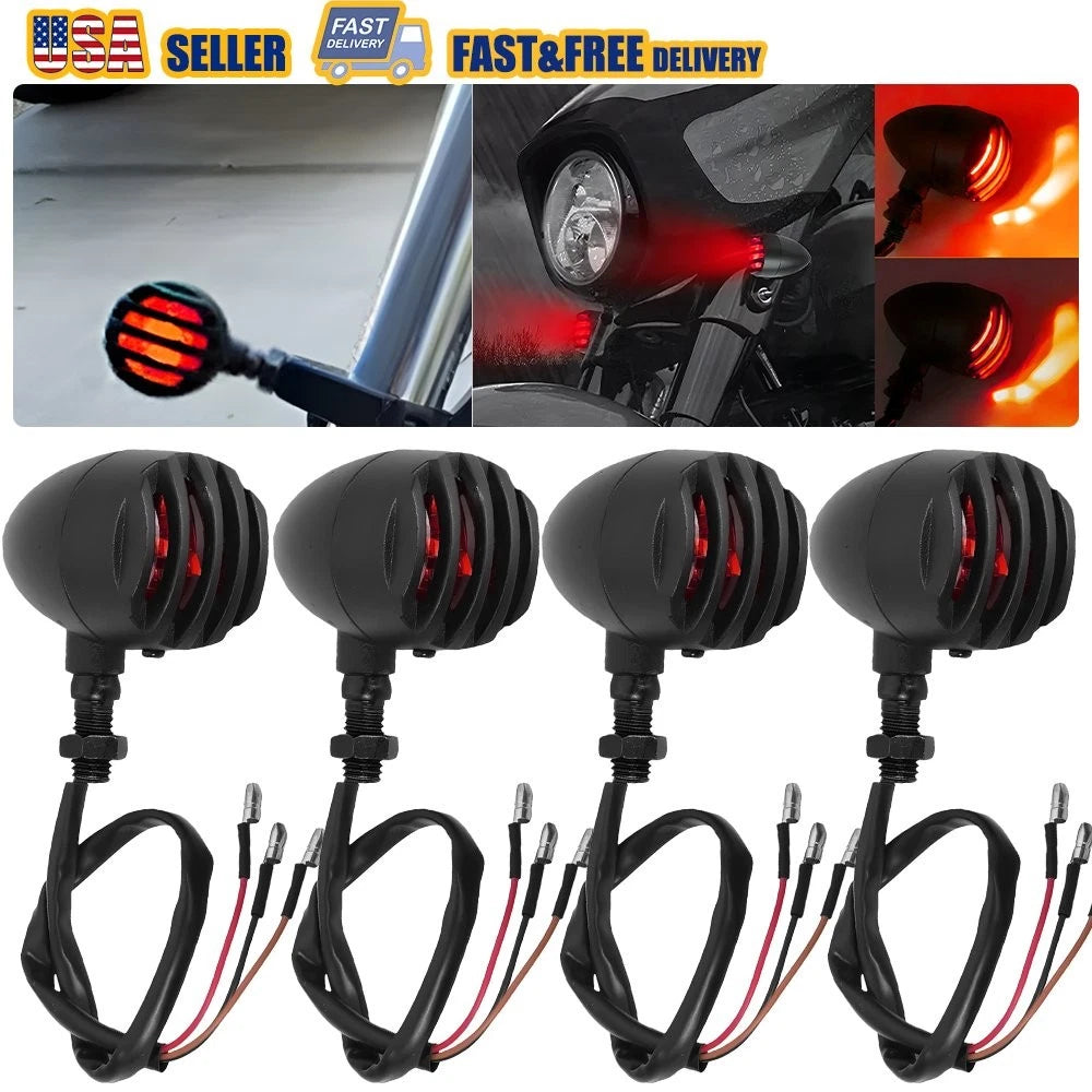 4X Bullet Brake Turn Signal Tail Light for Harley Sportster 1200 883 (2004–2023)