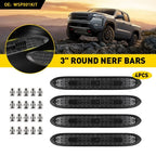 Set of 4 Round 3" Step Pads for Silverado Sierra (2007–2013) WSP001KIT Black