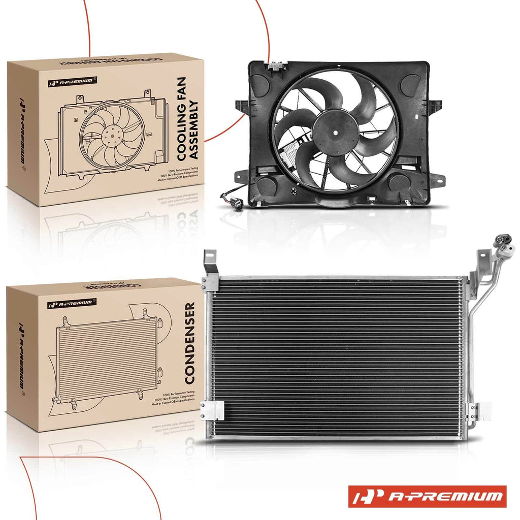 AC condenser and cooling fan assembly for Ford Crown Victoria (1992–2011)