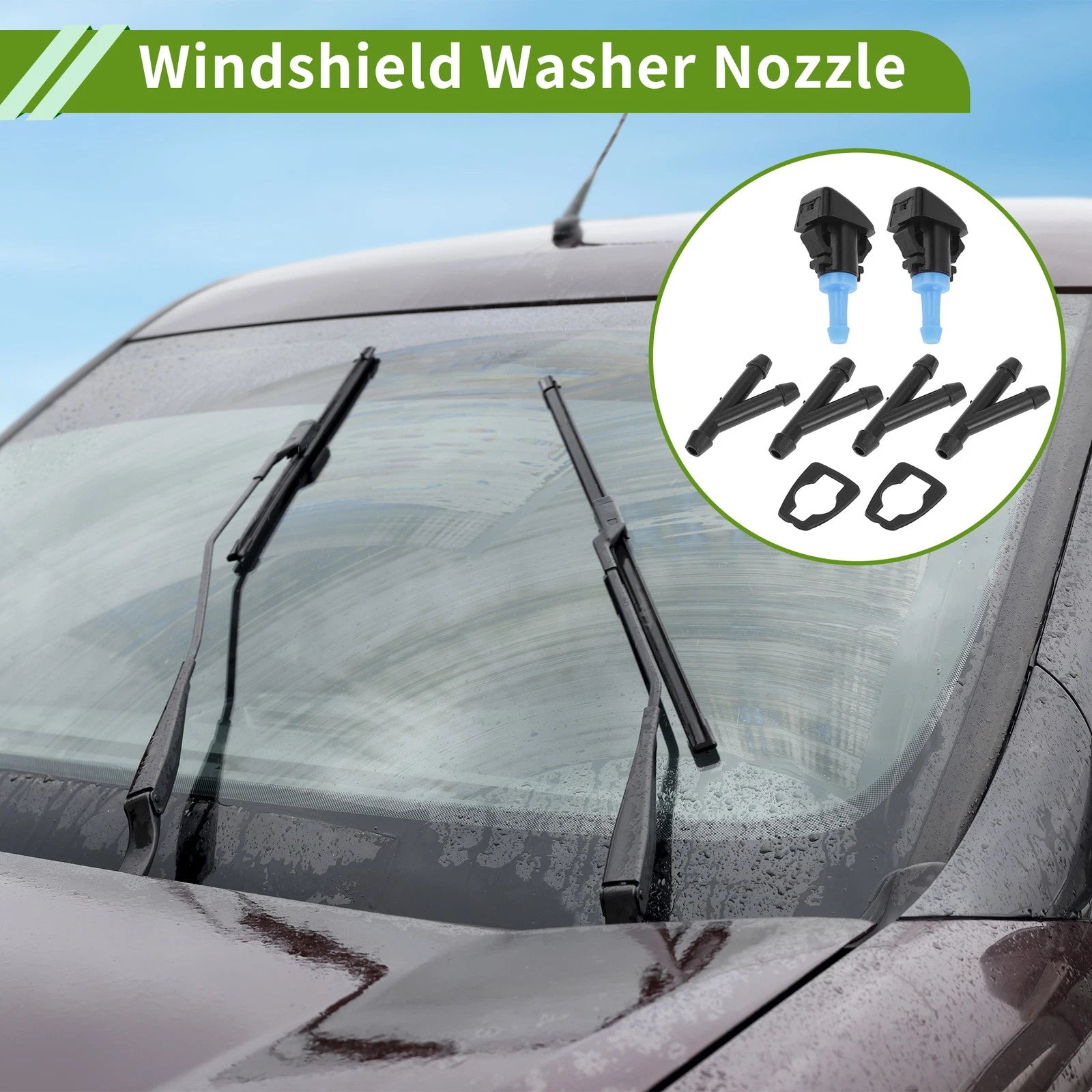 Windshield Washer Nozzle with Hose Connector for Subaru 