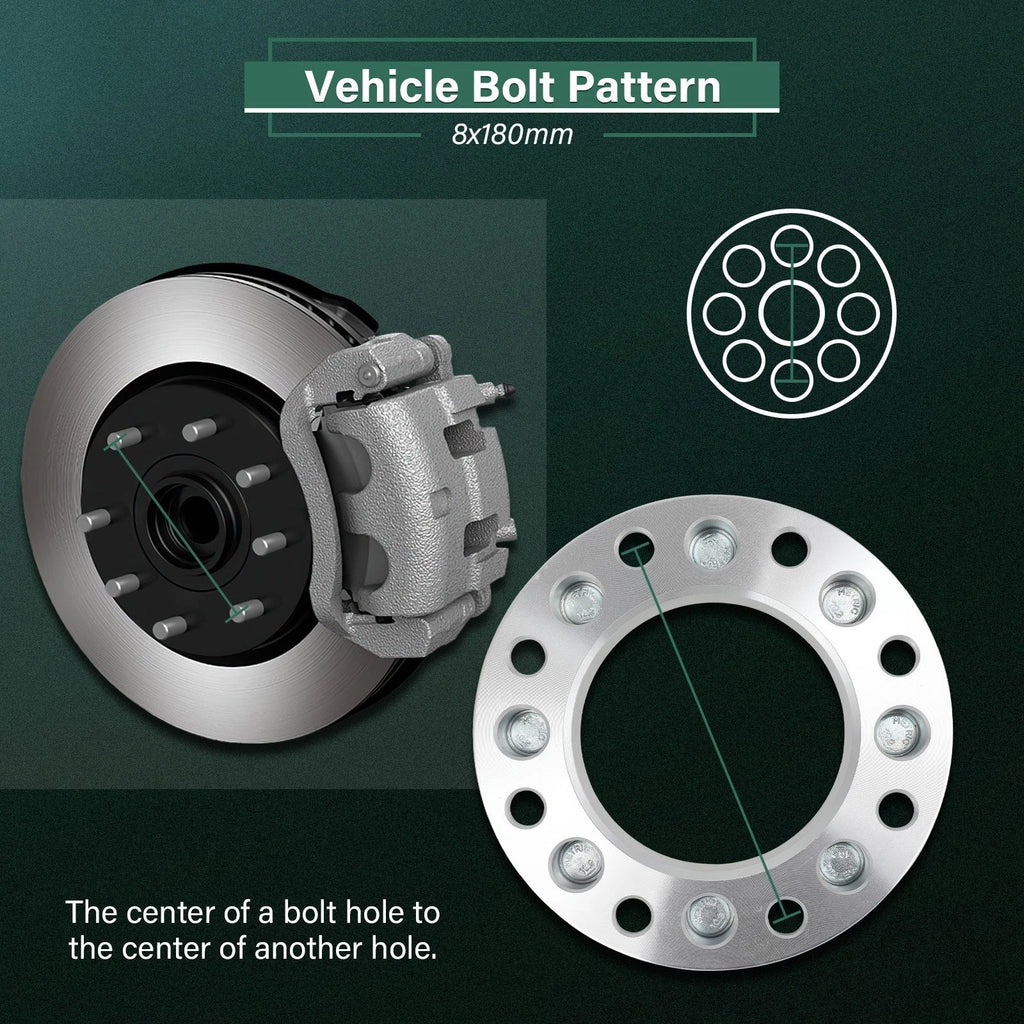 4X 2" Wheel Adapters 8x180 to 8x170 14x1.5 for Chevrolet Silverado 2500 3500 HD (2001–2023)