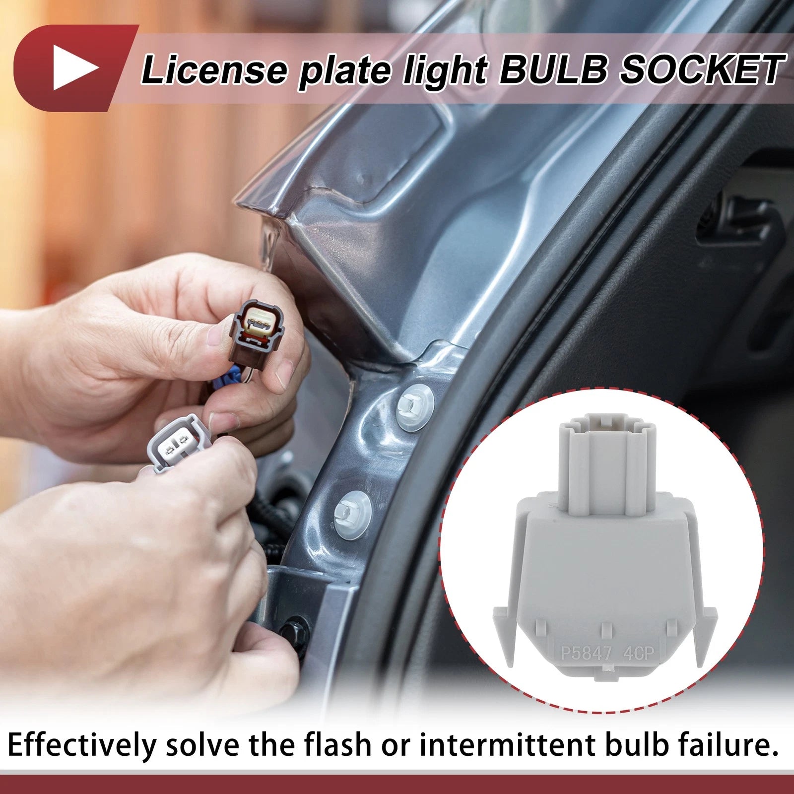 1 Pcs License Plate Light Socket for Honda Accord (2008–2017) No. 34105-SNB-003