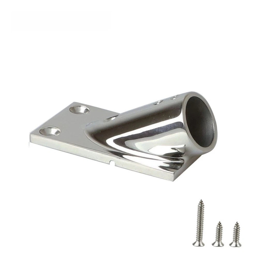 Rectangular Marine Hand Rail Base 316 Stainless Steel for 22mm 25mm Pipe Rails