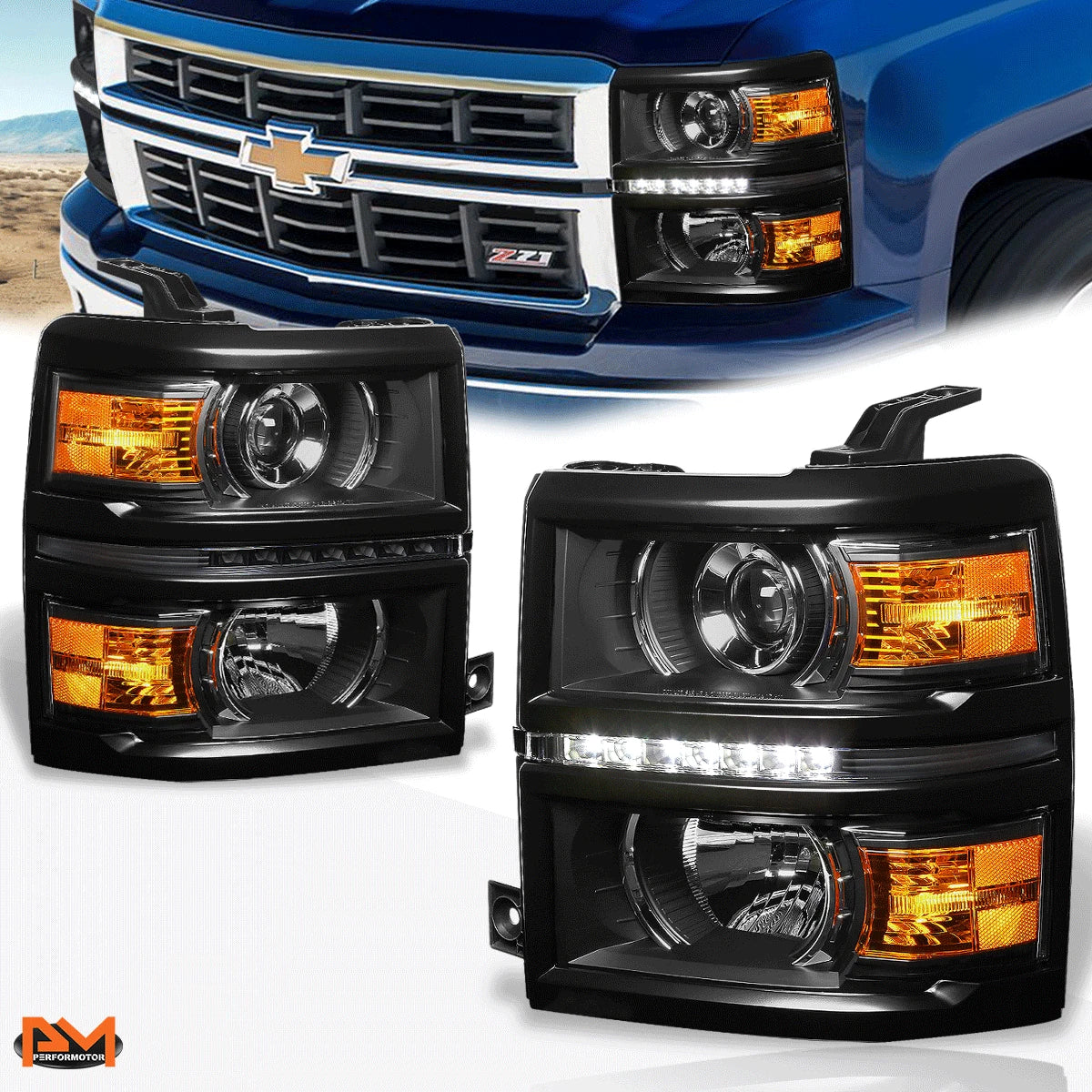 Projector Headlight with LED DRL for Chevy Silverado (2014–2015)