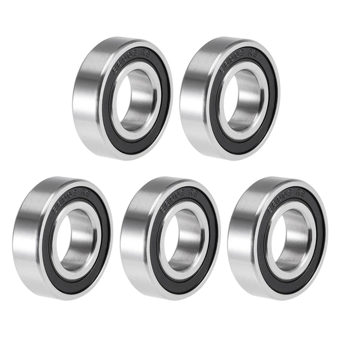 Set of 5 S6003-2RS Deep Groove Ball Bearings 17x35x10mm Double Sealed