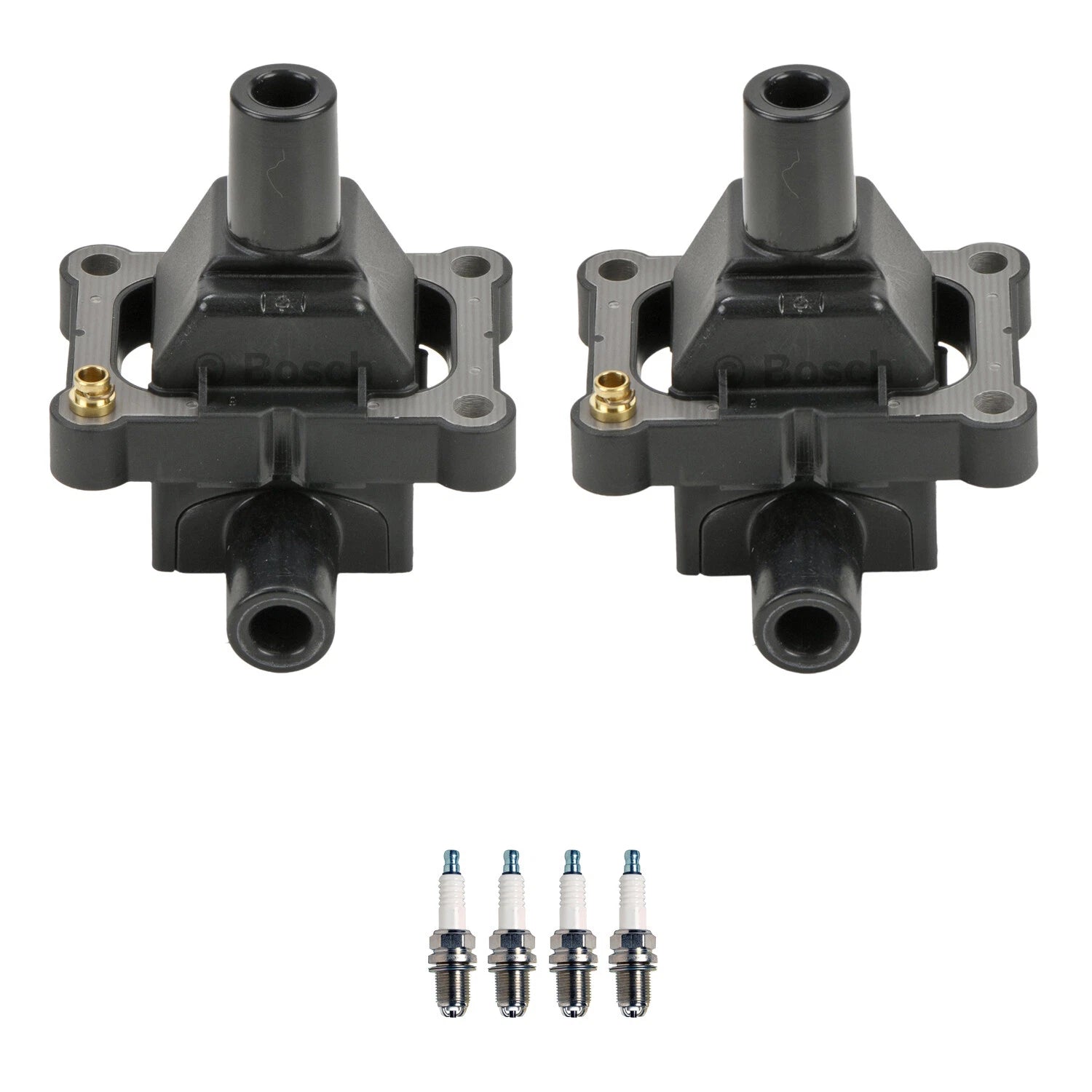 2X Ignition Coil & 4 U-Groove Spark Plug Kit for Mercedes W202 R170 C230 (1998–2007)