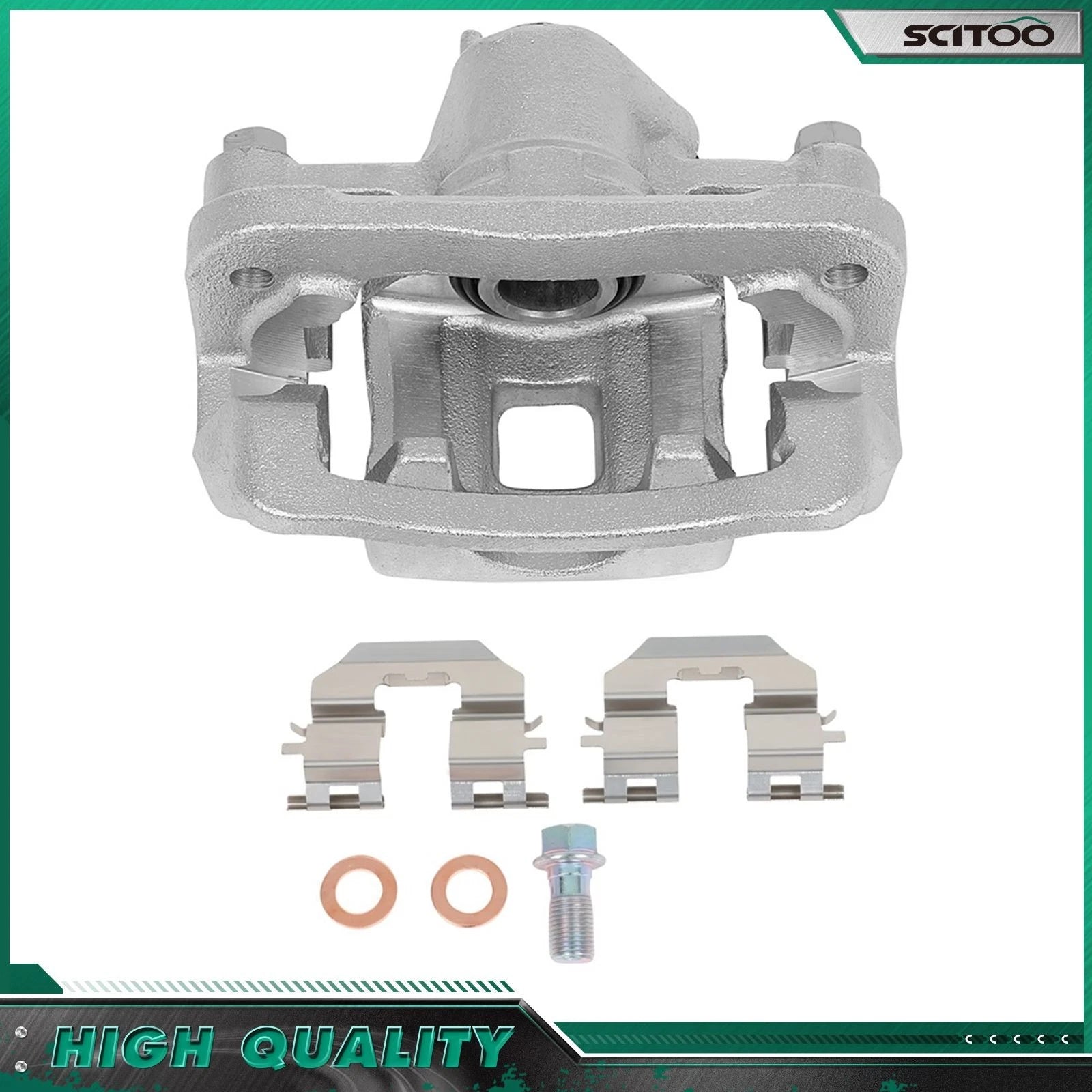 Rear Left Brake Caliper w/Bracket & Ceramic Pads for Kia Soul (2010–2013)
