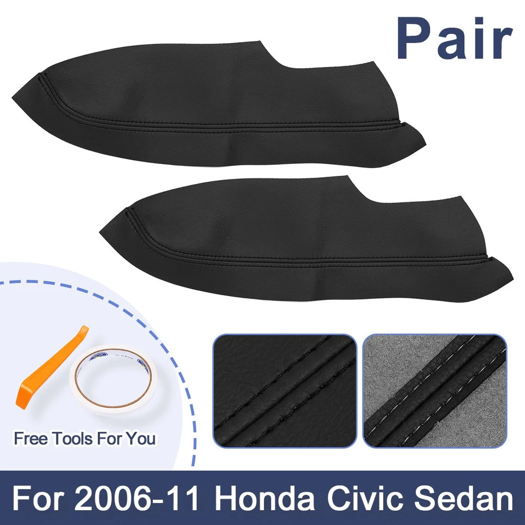Set of 2 Front Door Panels Armrest Covers for Honda Civic Sedan (2006–2011)