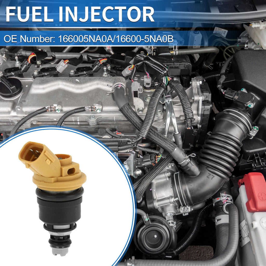 Fuel Injector No. 166005NA0A for Nissan Rogue Hybrid (2017–2019) 1 Pc Black Yellow