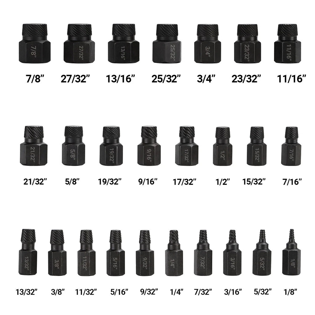 25-Piece Bolt Extractor Socket Set for Easy Out Screws (Universal)