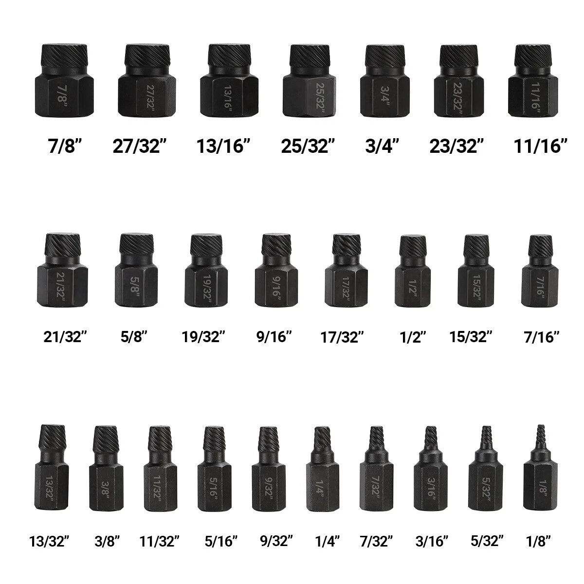 25-Piece Bolt Extractor Socket Set for Easy Out Screws (Universal)