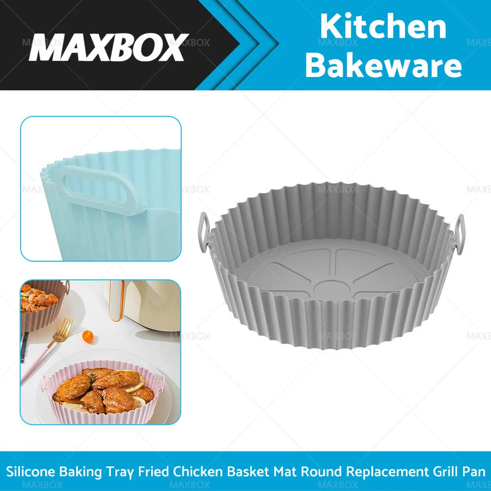 Silicone Baking Tray for Air Fryer (Non-Stick, Reusable)