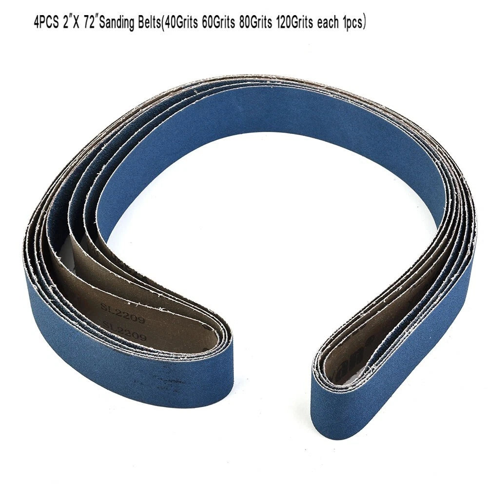 Set of 4 Ceramic Sanding Belts 72 Inch 40 60 80 120 Grit