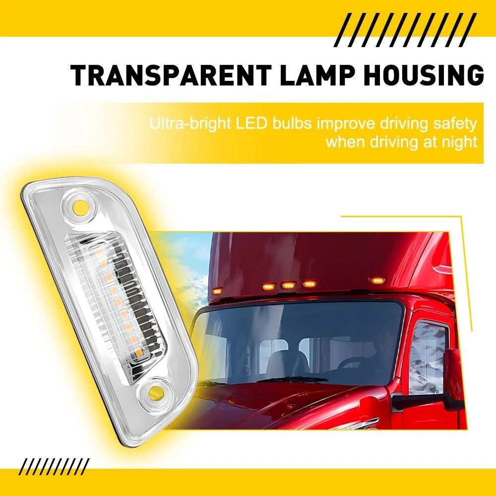 5X LED Cab Roof Marker Lights for Peterbilt 579 (2013–2023) - Clear Lens