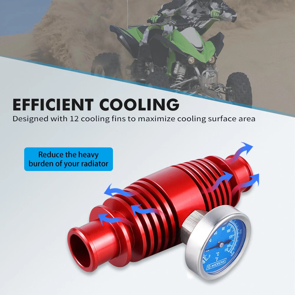 Radiator Inline Cooler w/ Temperature Gauge for Yamaha Raptor 700R 660R 600
