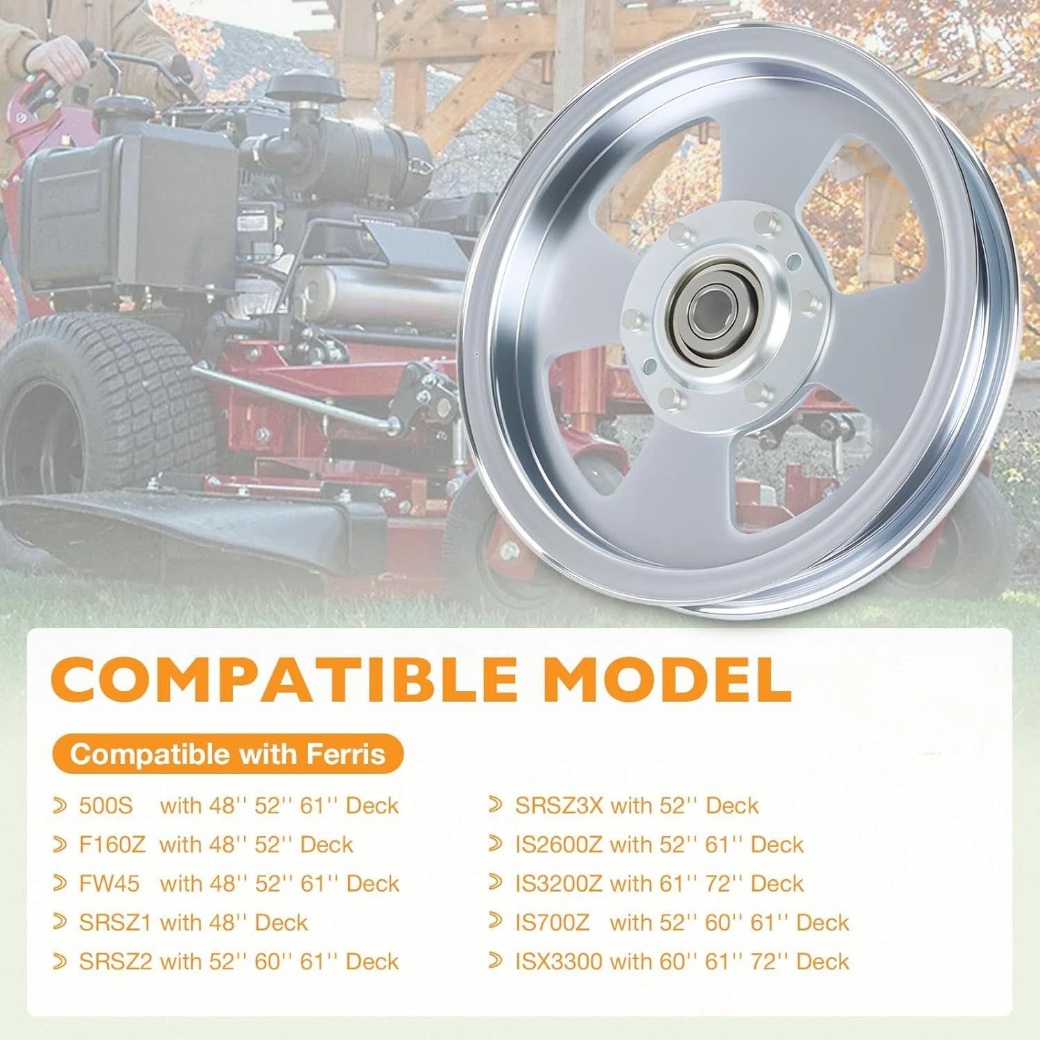 3X Flat Idler Pulley for Ferris 48" 52" 61" 72" Deck Lawn Mower (5102831, 5104717)