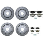 Front & Rear Brake Kit Drilled Disc Rotors & Bosch Pads for Dodge Jeep