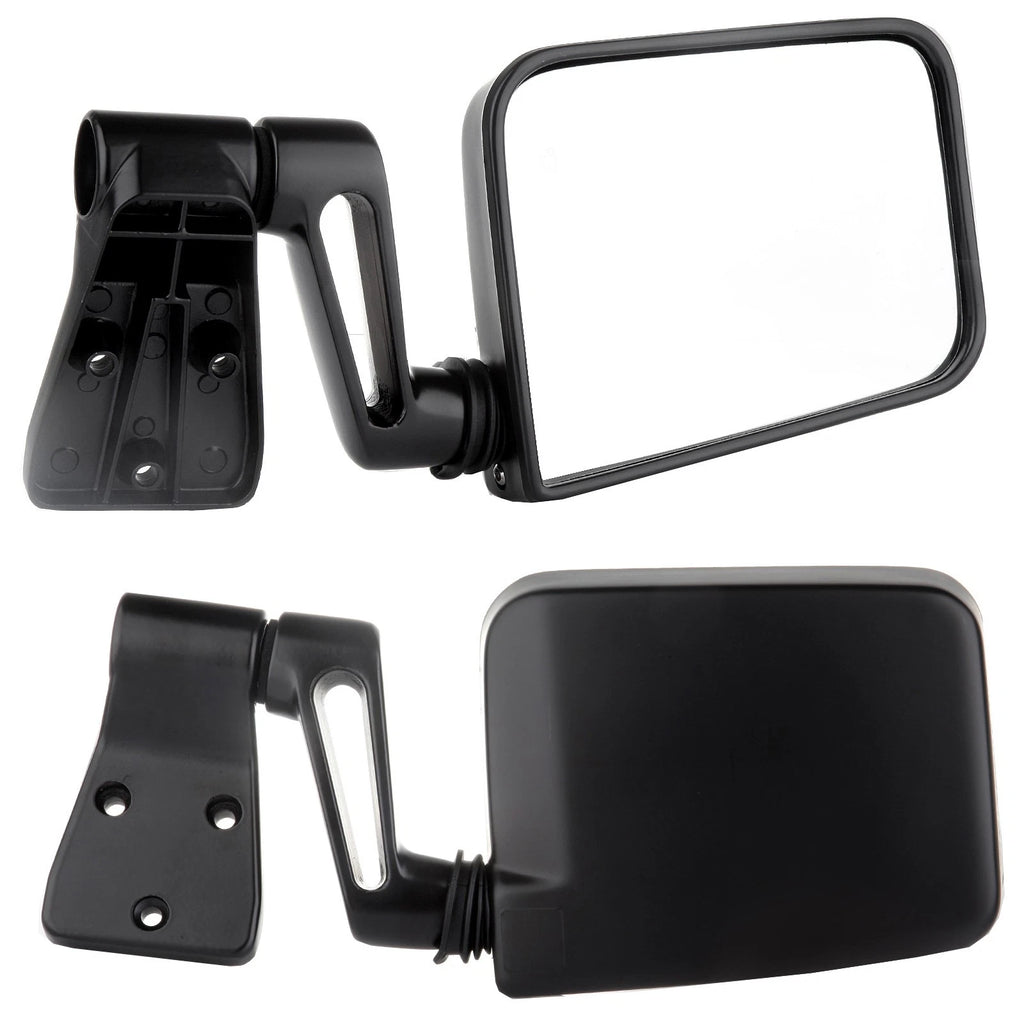Set of 2 Manual Black Door Mirrors for Jeep Wrangler (1987–2002)