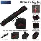 Padded Ski Bag and Boot Bag Set for Ski Equipment (Pro)
