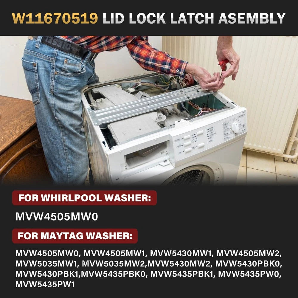 Lid Latch for Whirlpool Maytag Top Load Washer (W11670519, W11368616)