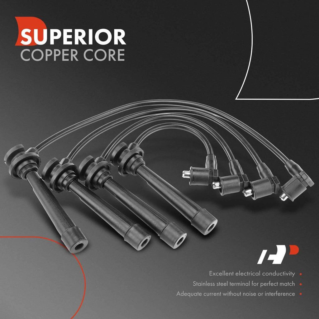 Set of 4 Spark Plug Wires for Kia Rio (2001–2005)