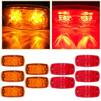 5x Amber 5x Red Double Bullseye 4" Trailer Side Marker Clearance Light