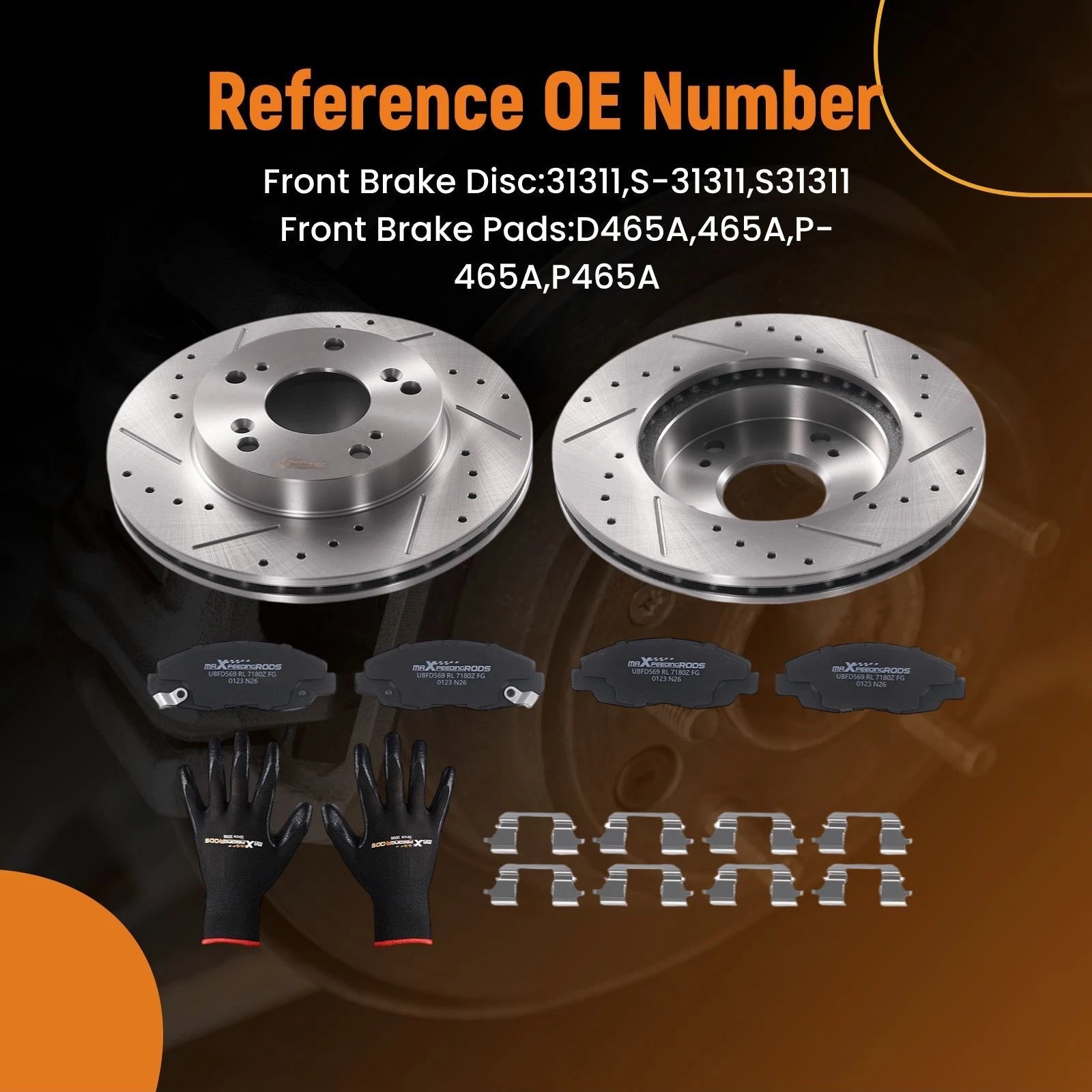 Front Brake Rotors & Ceramic Pads Set for Honda Civic (2006–2011)
