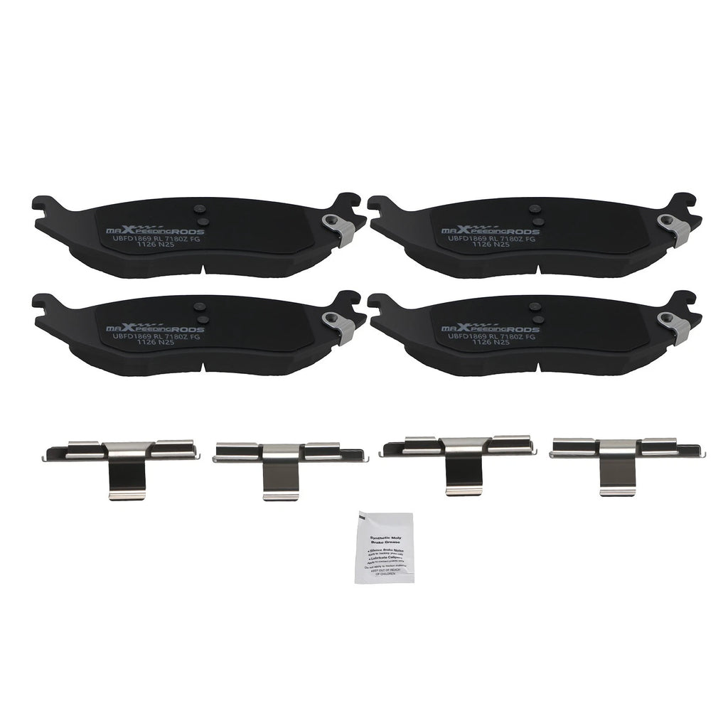 4X Rear Ceramic Brake Pads Kit for Dodge Ram 1500 (2002–2006) D898 P898