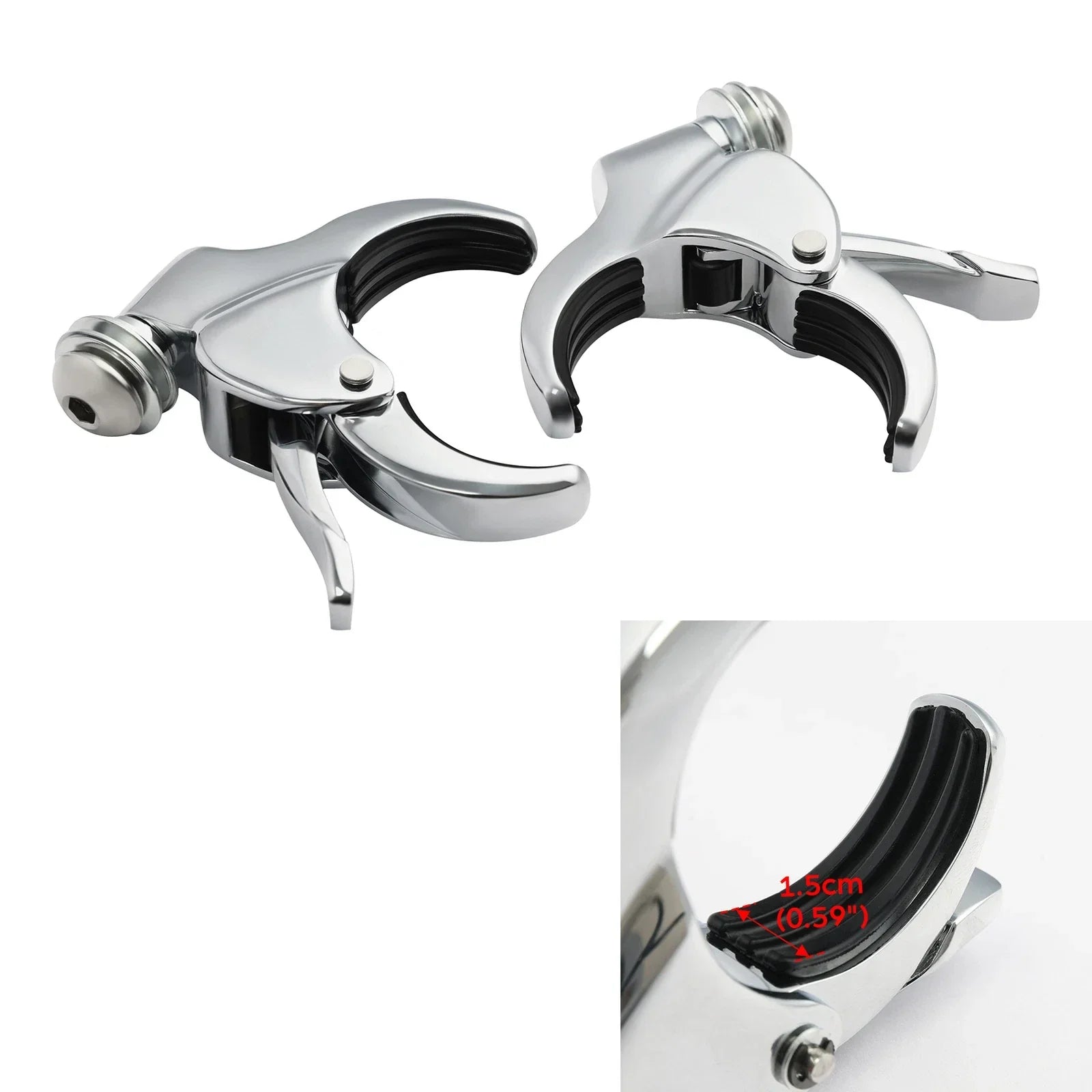 49mm Windshield Clamps for Harley Fat Bob 2018-2025 Chrome