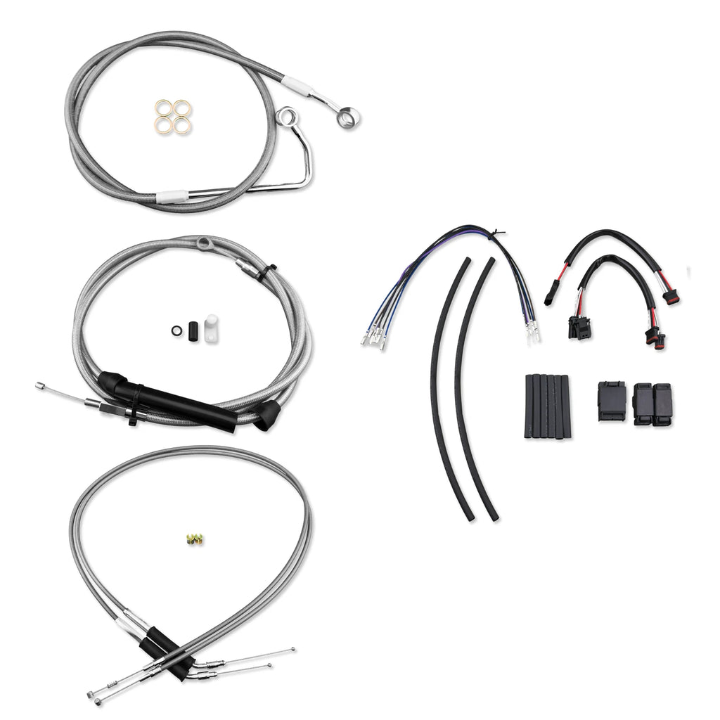 12" Chrome Brake Line Kit for Harley Softail (2011–2015) ABS