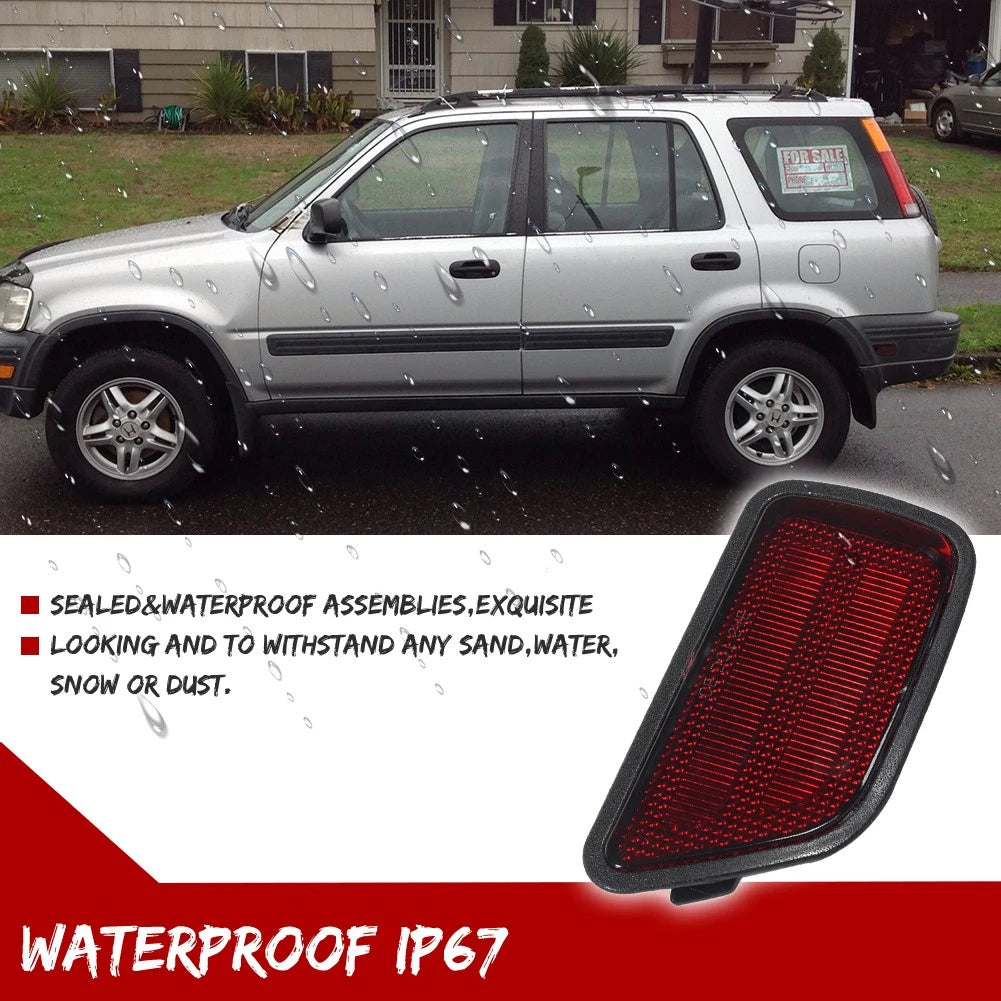 2X Red Lens Rear Bumper Side Marker Lights for Honda CR-V (1997–2001)