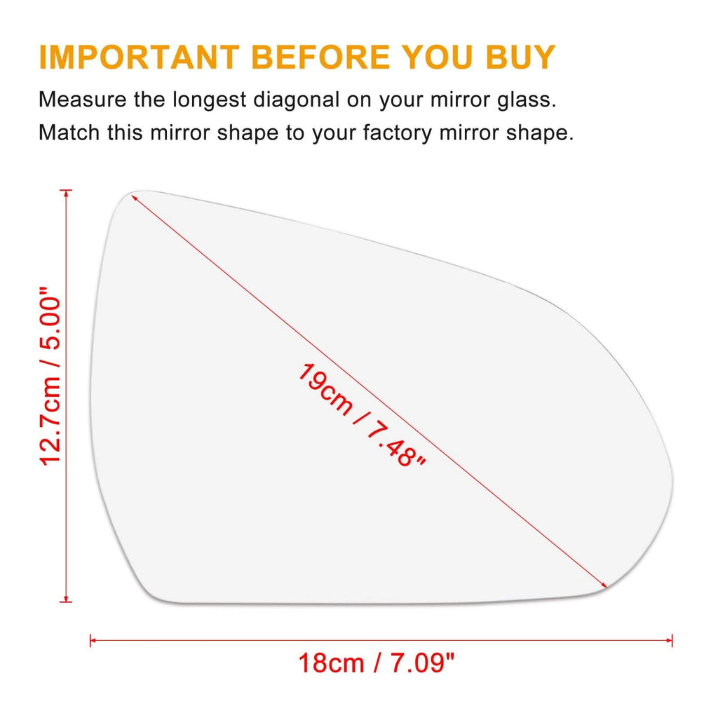 Heated Mirror Glass w/ Backing RH for Hyundai Elantra (2015–2018)