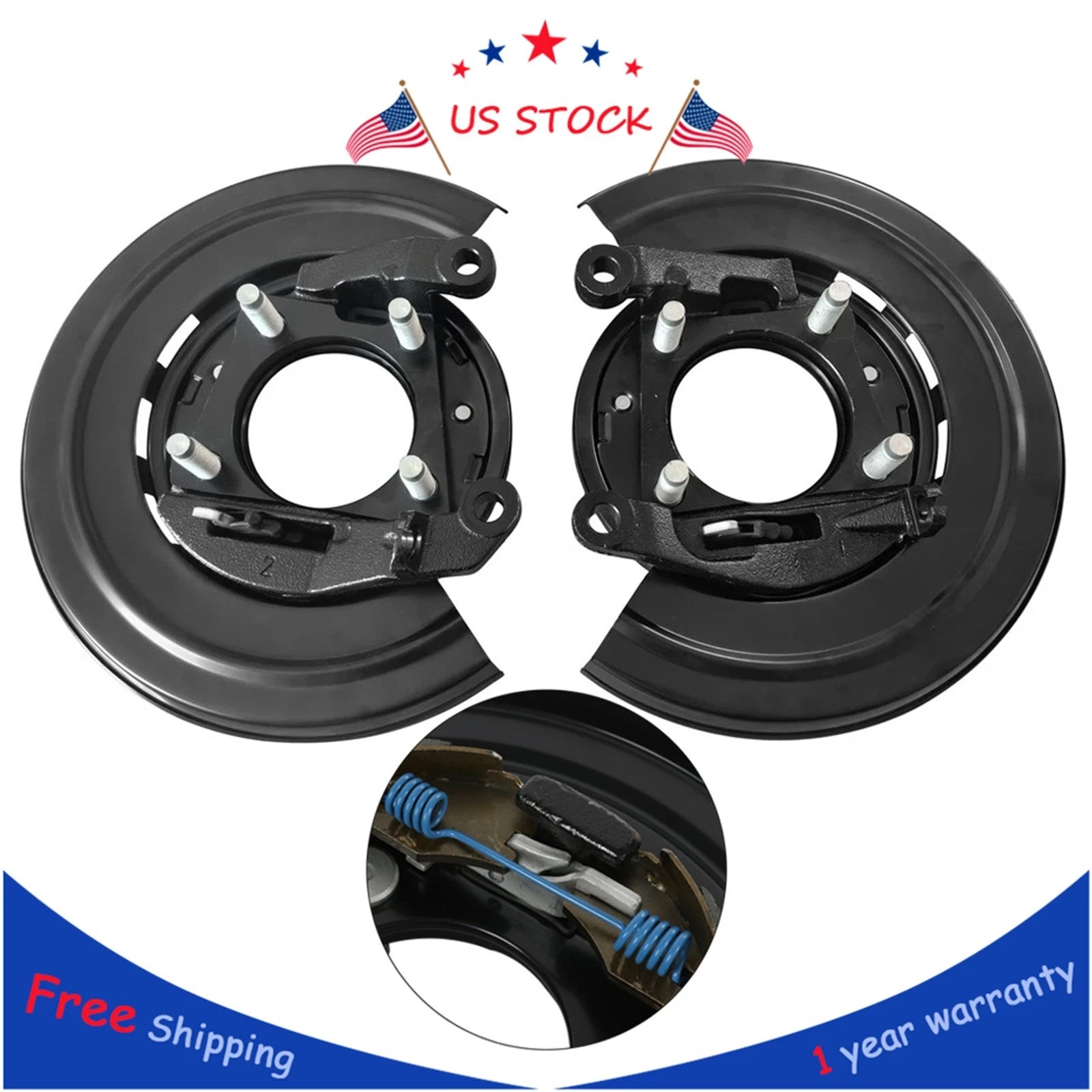 Set of 2 Loaded Brake Backing Plates for Ford F-Series (2005–2012)