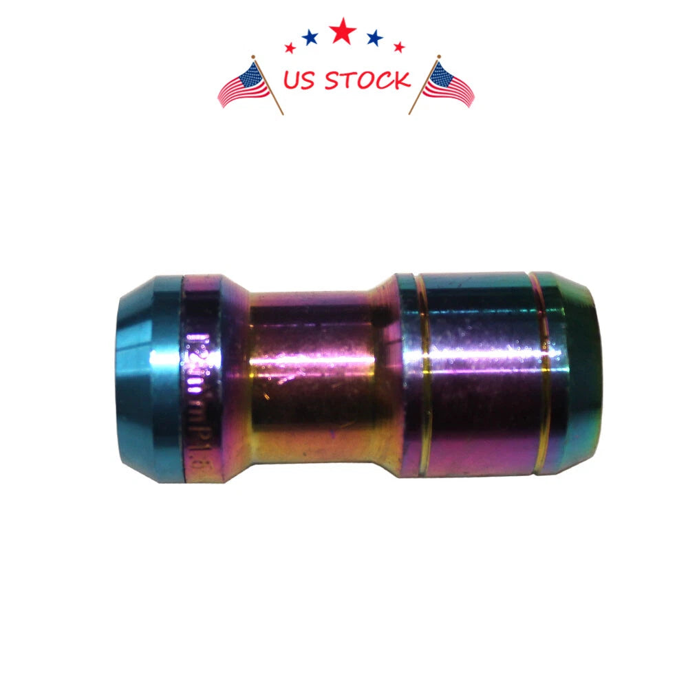 Set of 4 Neo Chrome Extended Dust Cap Steel Lug Nuts for JDM Wheels