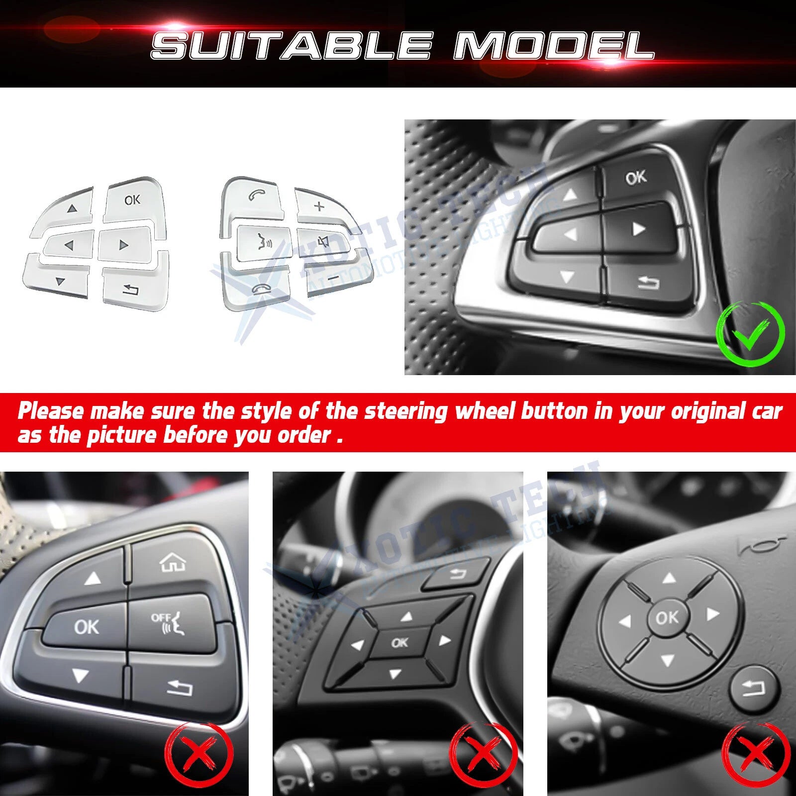 Steering Side Button Cover Sticker for Mercedes GLE GLS CLS (2017-2023)