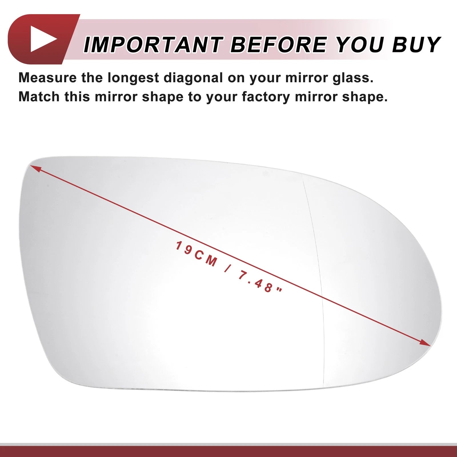Heated Right Passenger Side Mirror Glass for Mercedes-Benz SL550 (2007–2009)